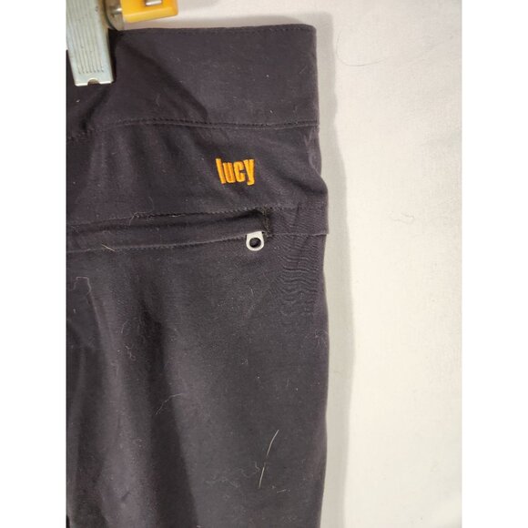 Lucy Womens Essential Black Pant Multi Pocket Athleisure Hiking Comfort L - Picture 4 of 5